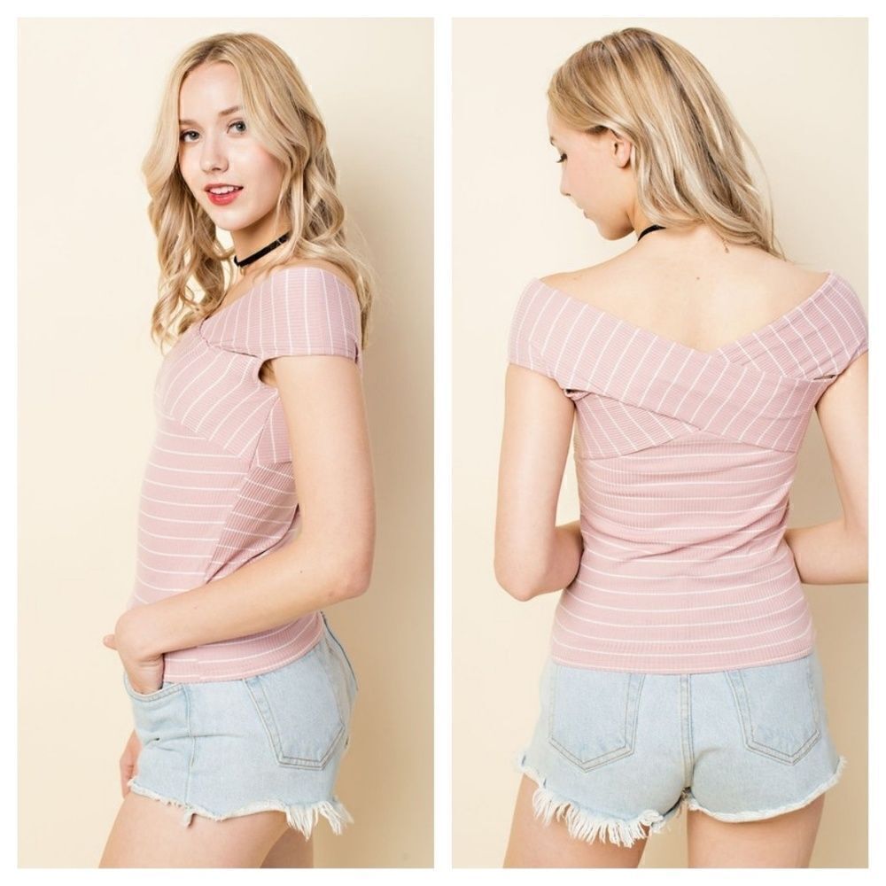 Criss cross off shoulder top